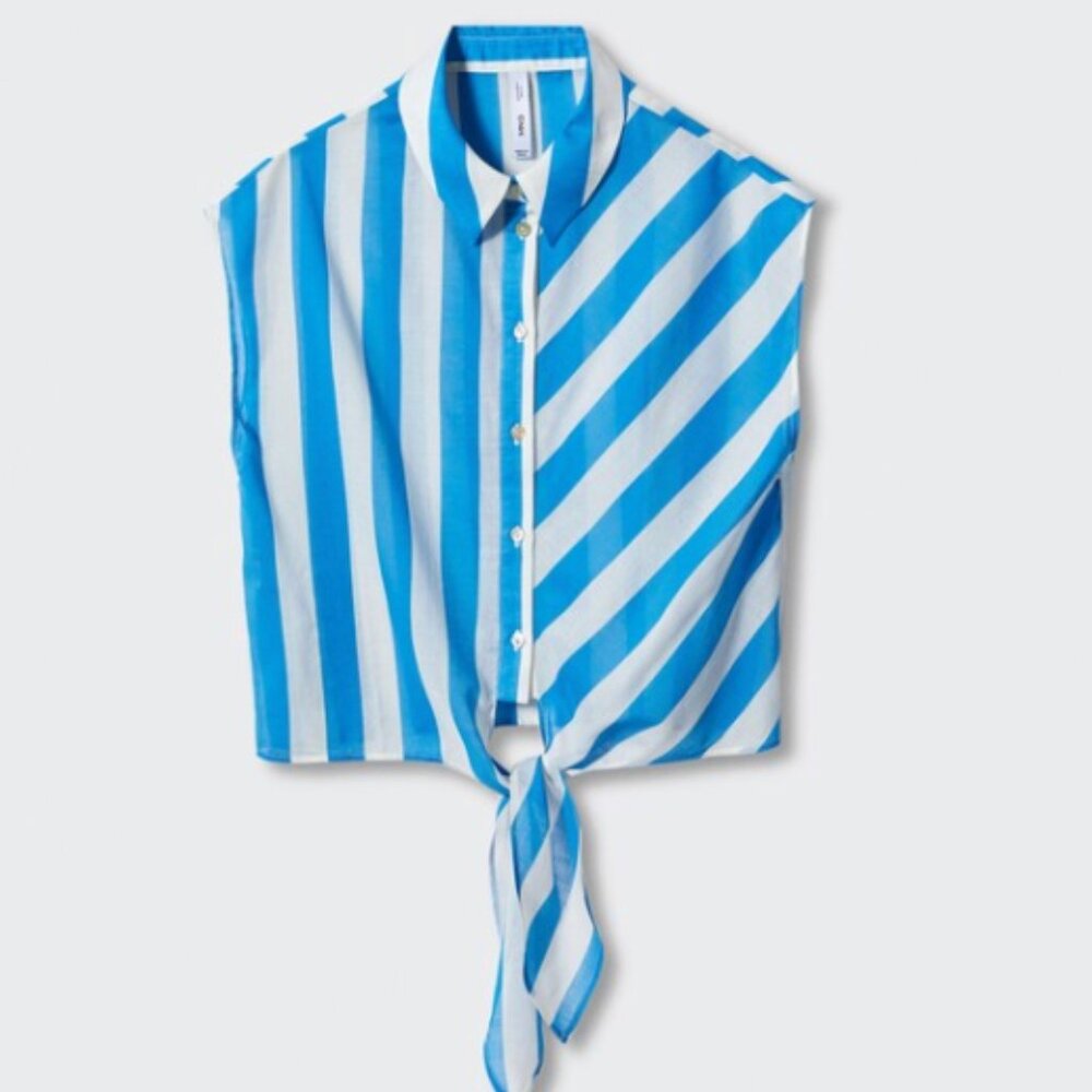 Bow printed Striped shirt